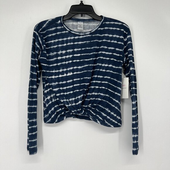 Nordstrom Kids Girls Striped Dye Long Sleeve Tee Blue White Size XL (14/16) NWT - Picture 1 of 4